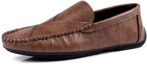 Men's Loafers Shoes Round Toe Vegan Leather Driving Style Loafer Slip Resistant Lightweight Comfortable Prom Outdoor Slip-on