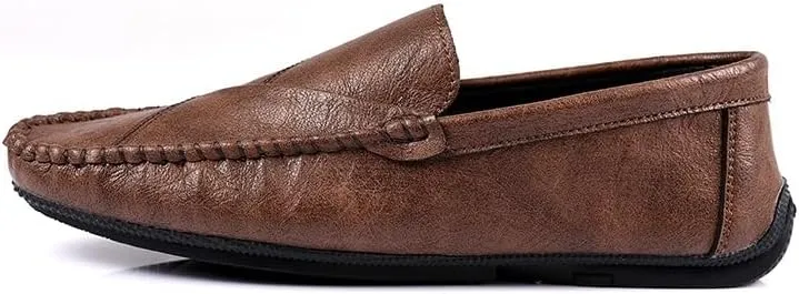 Men's Loafers Shoes Round Toe Vegan Leather Driving Style Loafer Slip Resistant Lightweight Comfortable Prom Outdoor Slip-on