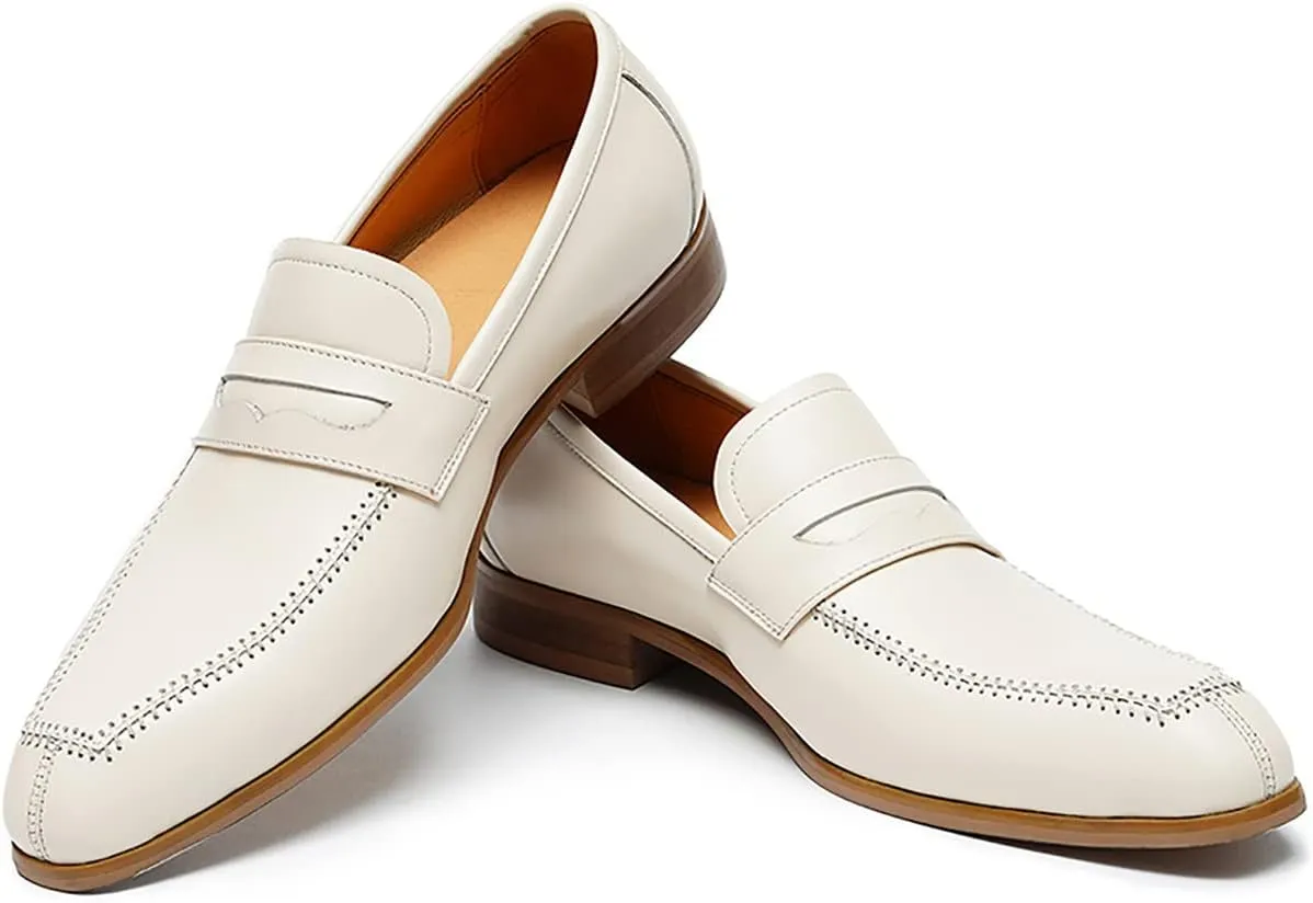 Men's Loafers Slip-ons Leather Formal Dress Walking Shoes Fashion Casual Penny Loafers for Men