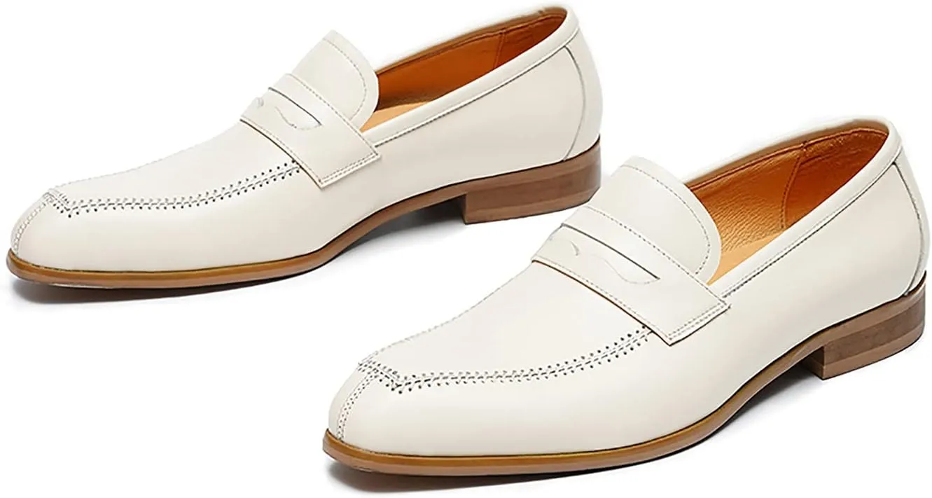 Men's Loafers Slip-ons Leather Formal Dress Walking Shoes Fashion Casual Penny Loafers for Men
