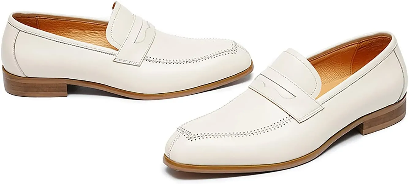 Men's Loafers Slip-ons Leather Formal Dress Walking Shoes Fashion Casual Penny Loafers for Men