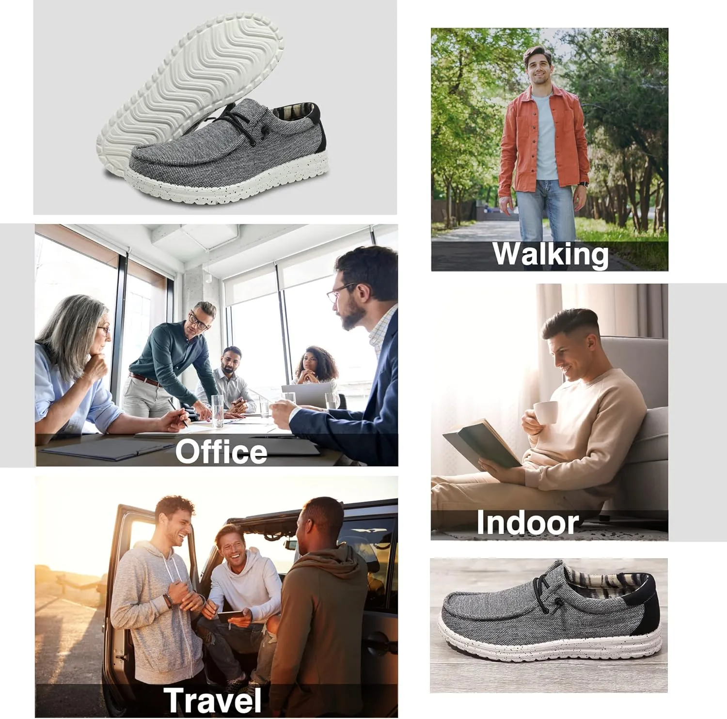 Men's Machine Washable Loafers Lace Up Slip On Casual Comfortable and Breathable Boat Shoes for Work Lightweight Soft Sole Traveling Shoes Gifts for Men Zapatos para Casuales