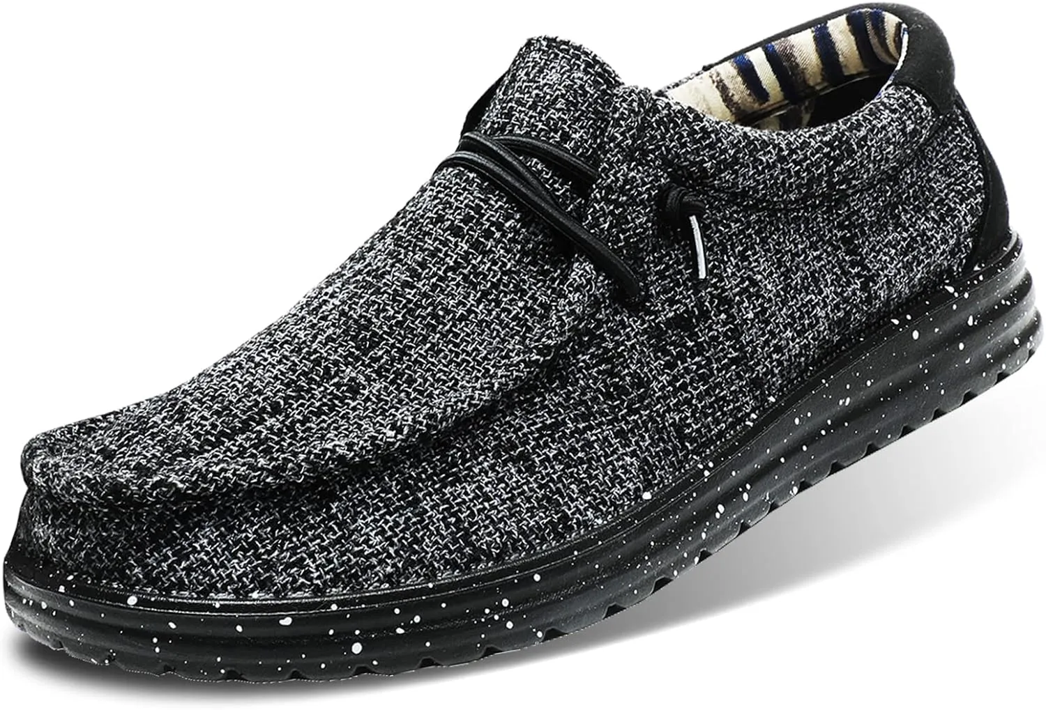 Men's Machine Washable Loafers Lace Up Slip On Casual Comfortable and Breathable Boat Shoes for Work Lightweight Soft Sole Traveling Shoes Gifts for Men Zapatos para Casuales
