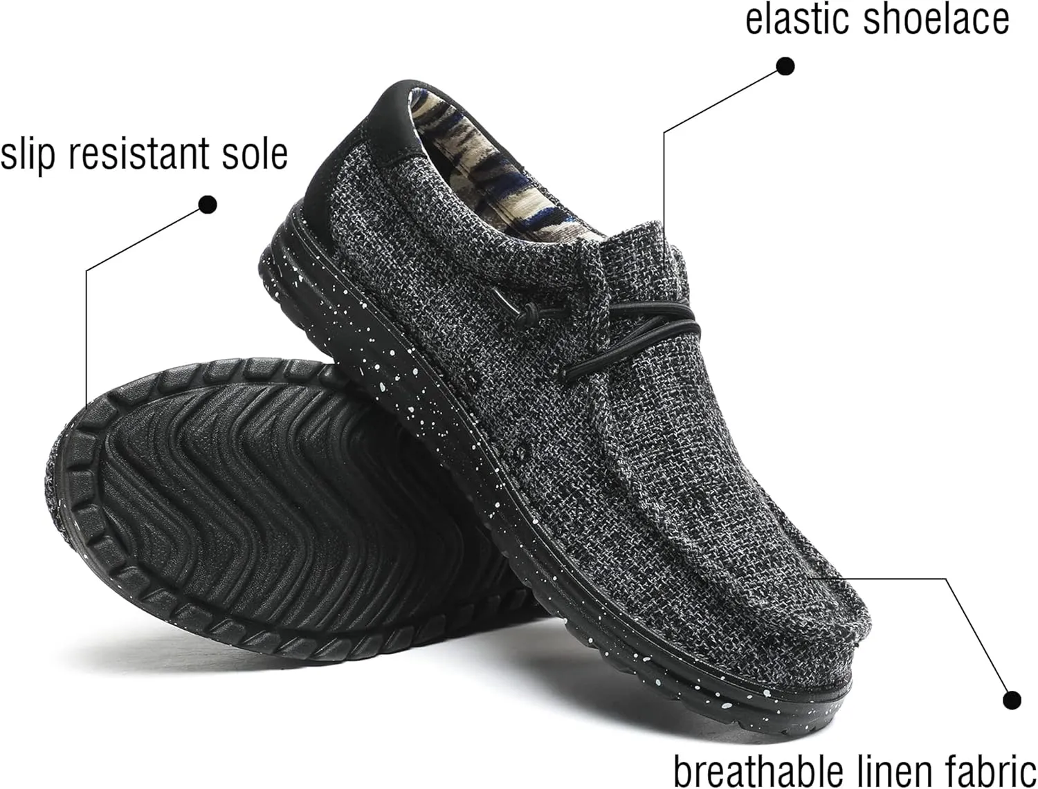 Men's Machine Washable Loafers Lace Up Slip On Casual Comfortable and Breathable Boat Shoes for Work Lightweight Soft Sole Traveling Shoes Gifts for Men Zapatos para Casuales