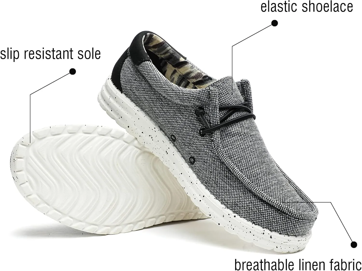 Men's Machine Washable Loafers Lace Up Slip On Casual Comfortable and Breathable Boat Shoes for Work Lightweight Soft Sole Traveling Shoes Gifts for Men Zapatos para Casuales