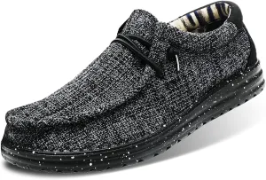 Men's Machine Washable Loafers Lace Up Slip On Casual Comfortable and Breathable Boat Shoes for Work Lightweight Soft Sole Traveling Shoes Gifts for Men Zapatos para Casuales