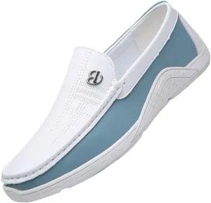 Mens Moccasins Commuter Slip-Resistant Lightweight Breathable Easy to Walk Slip-On Shoes with Non-Slip Sole Daily Soft Sole Casual Shoes
