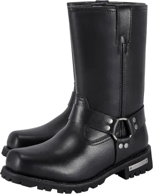 Men's Motorcycle Boot For Riding Waterproof Black PU Leather Boots Mid Calf Boots for Men
