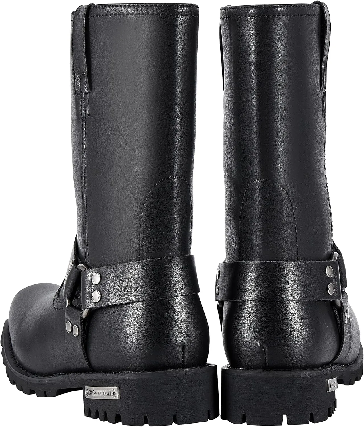 Men's Motorcycle Boot For Riding Waterproof Black PU Leather Boots Mid Calf Boots for Men