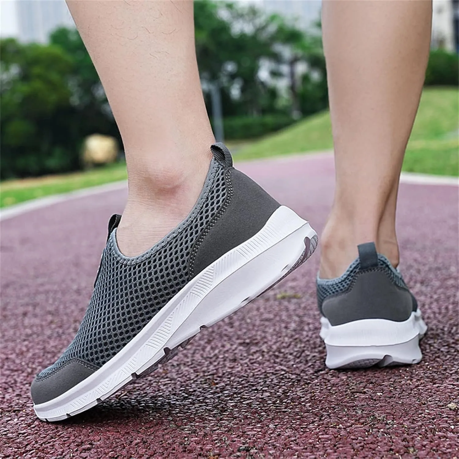 Mens Non Slip Walking Sneakers Lightweight Breathable Slip on Running Shoes Athletic Gym Tennis Shoes for Men