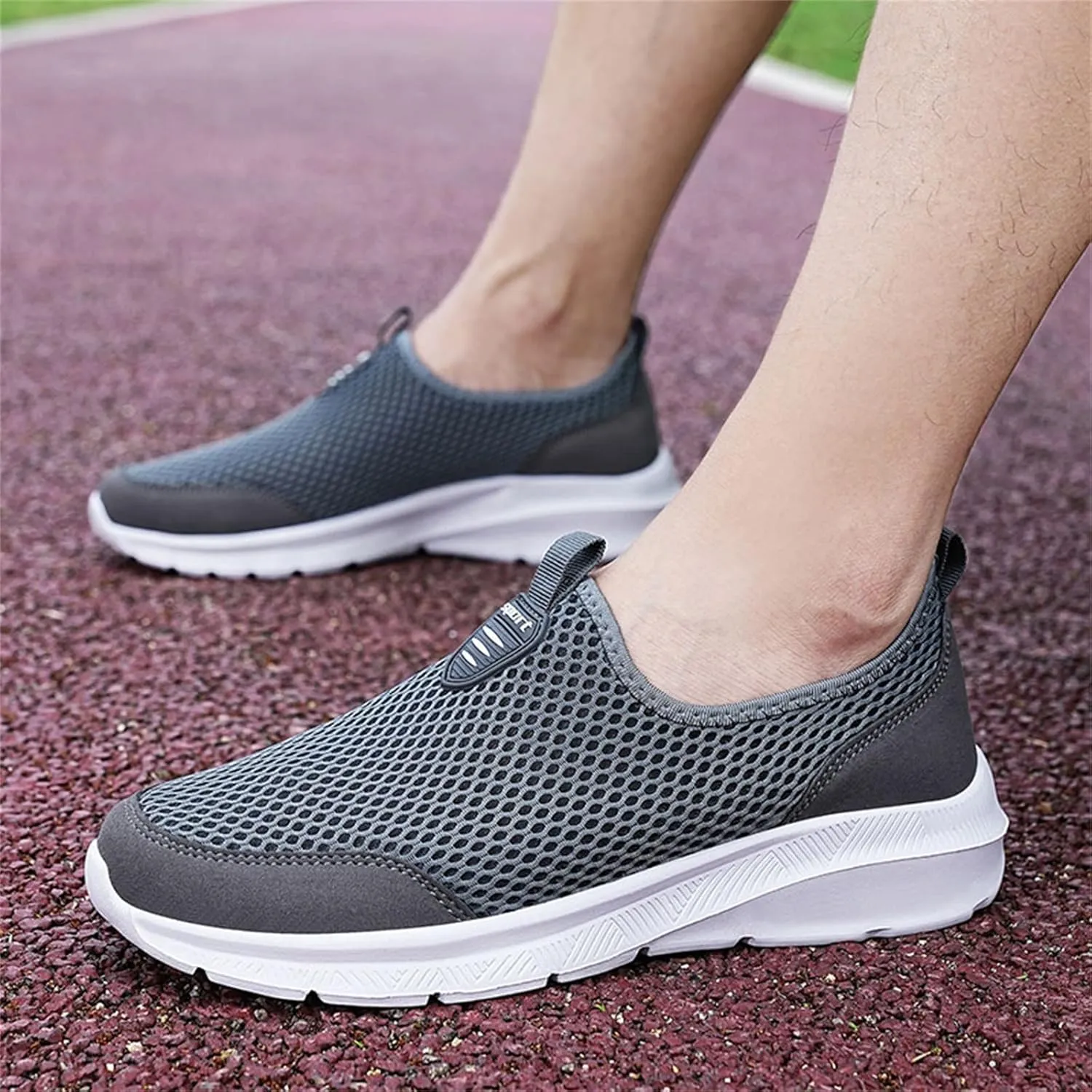 Mens Non Slip Walking Sneakers Lightweight Breathable Slip on Running Shoes Athletic Gym Tennis Shoes for Men