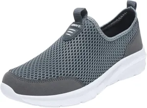 Mens Non Slip Walking Sneakers Lightweight Breathable Slip on Running Shoes Athletic Gym Tennis Shoes for Men
