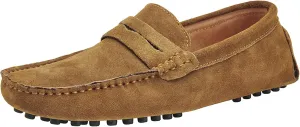 Men's Penny Loafers Moccasin Suede Leather Slip On Casual Dress Driving Shoes