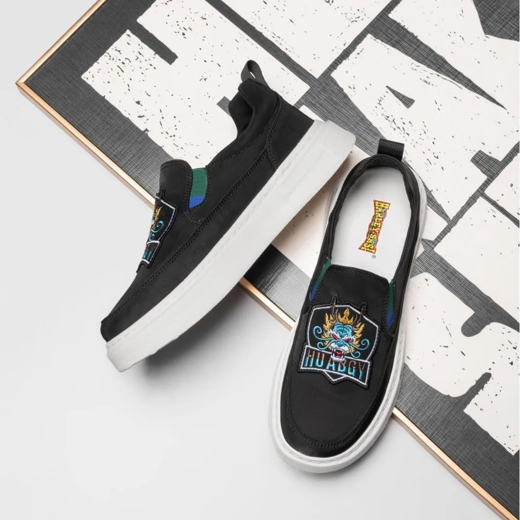 Men's Slip-On Canvas Shoes with Cushioned Footbed - Supportive Feel for Walking, Neutral Tones for Easy Matching