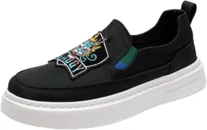 Men's Slip-On Canvas Shoes with Cushioned Footbed - Supportive Feel for Walking, Neutral Tones for Easy Matching
