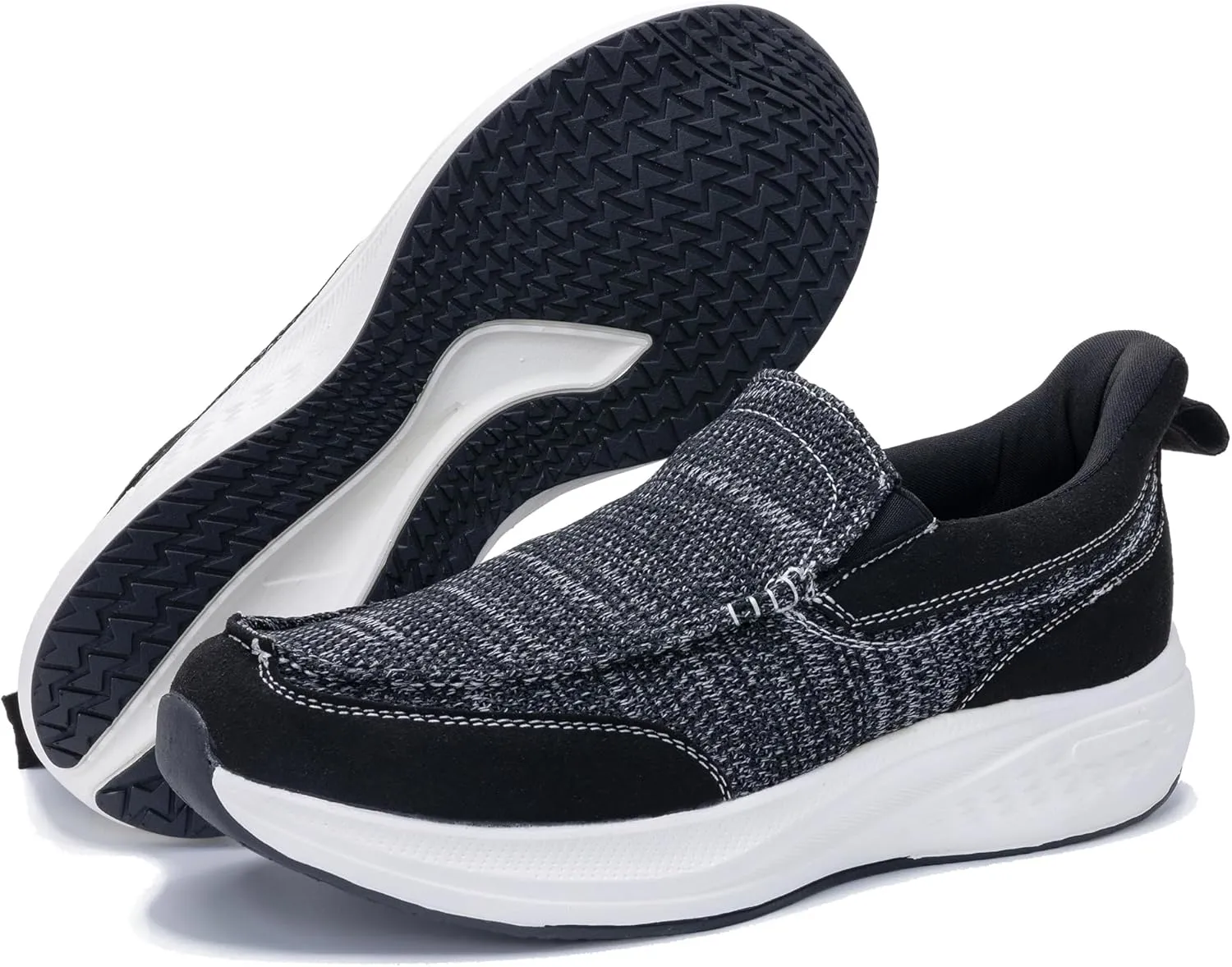 Mens Slip-on Loafers Arch Support Orthotic Walking Shoes Plantar Fasciitis Soft Soles for Comfortable Indoor and Outdoor Home Shoes Casual and Lightweight Breathable Wide with Supportive Insoles