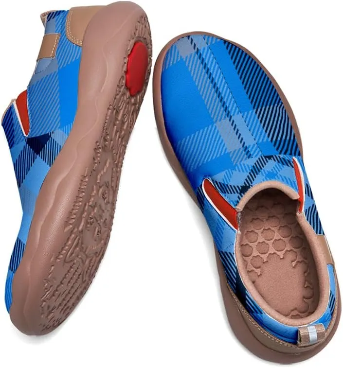 Men's Slip On Sneakers Casual Loafers Art Painted Comfort Soft Walking Shoes Cashew Floral Print Bandana Style