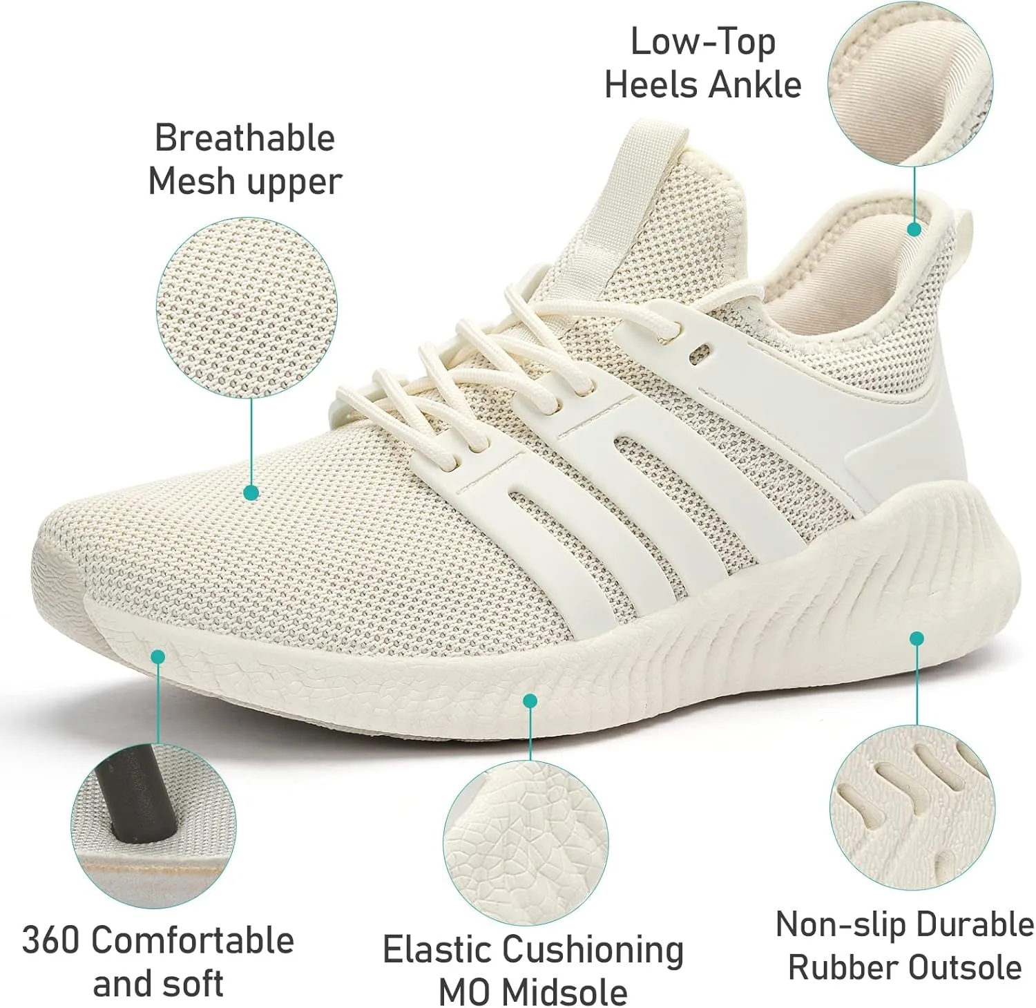 Mens Sneakers Walking Shoes - Memory Foam Athletic Tennis Running Workout Gym Ultra Lightweight Breathable Jogging Sports Shoes Slip on Casual Sneaker
