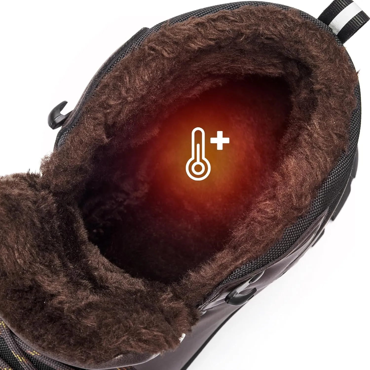 Mens Snow Boots Winter Warm Fur Lined Shoes Non-Slip Insulated Hiking Boot