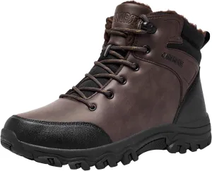 Mens Snow Boots Winter Warm Fur Lined Shoes Non-Slip Insulated Hiking Boot
