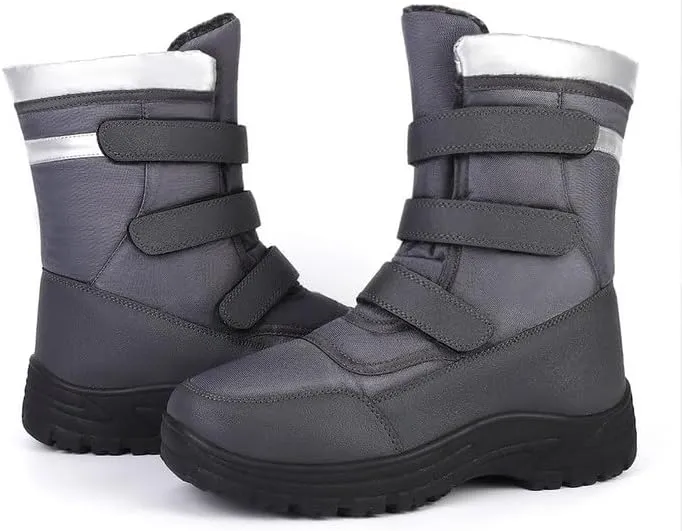 Men's Snow Boots,Men Insulated Waterproof Shoes,Warm Fur Line Bootie,Non-Slip Outdoor Boot for Winter