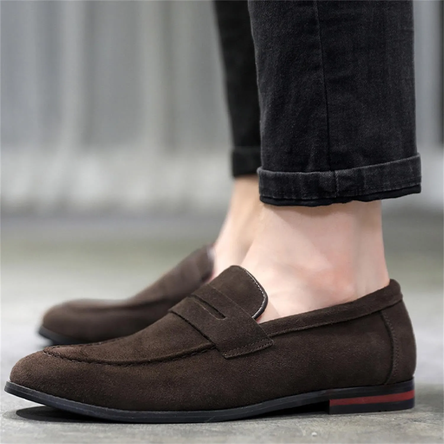 Men's Suede Dress Loafers Slip On Casual Shoes Lightweight Soft Penny Loafers Classic Moccasins Driving Shoes