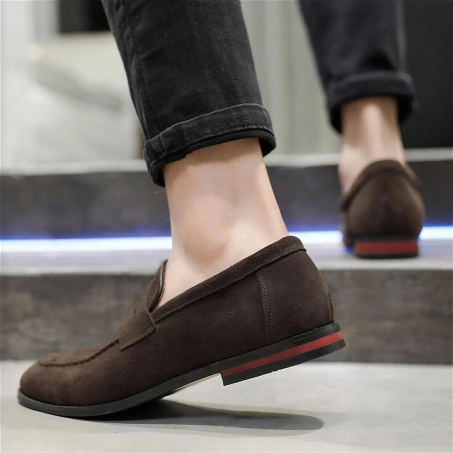 Men's Suede Dress Loafers Slip On Casual Shoes Lightweight Soft Penny Loafers Classic Moccasins Driving Shoes