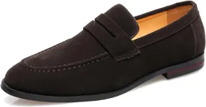 Men's Suede Dress Loafers Slip On Casual Shoes Lightweight Soft Penny Loafers Classic Moccasins Driving Shoes