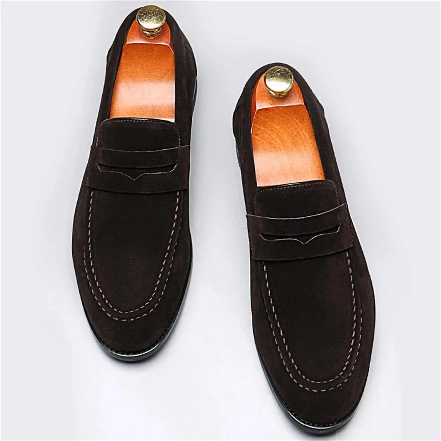 Men's Suede Dress Loafers Slip On Casual Shoes Lightweight Soft Penny Loafers Classic Moccasins Driving Shoes