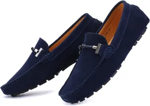 Men's Suede Leather Dress Loafers Slip On Casual Shoes Lightweight Soft Penny Loafers Driving Shoes Classic Moccasins