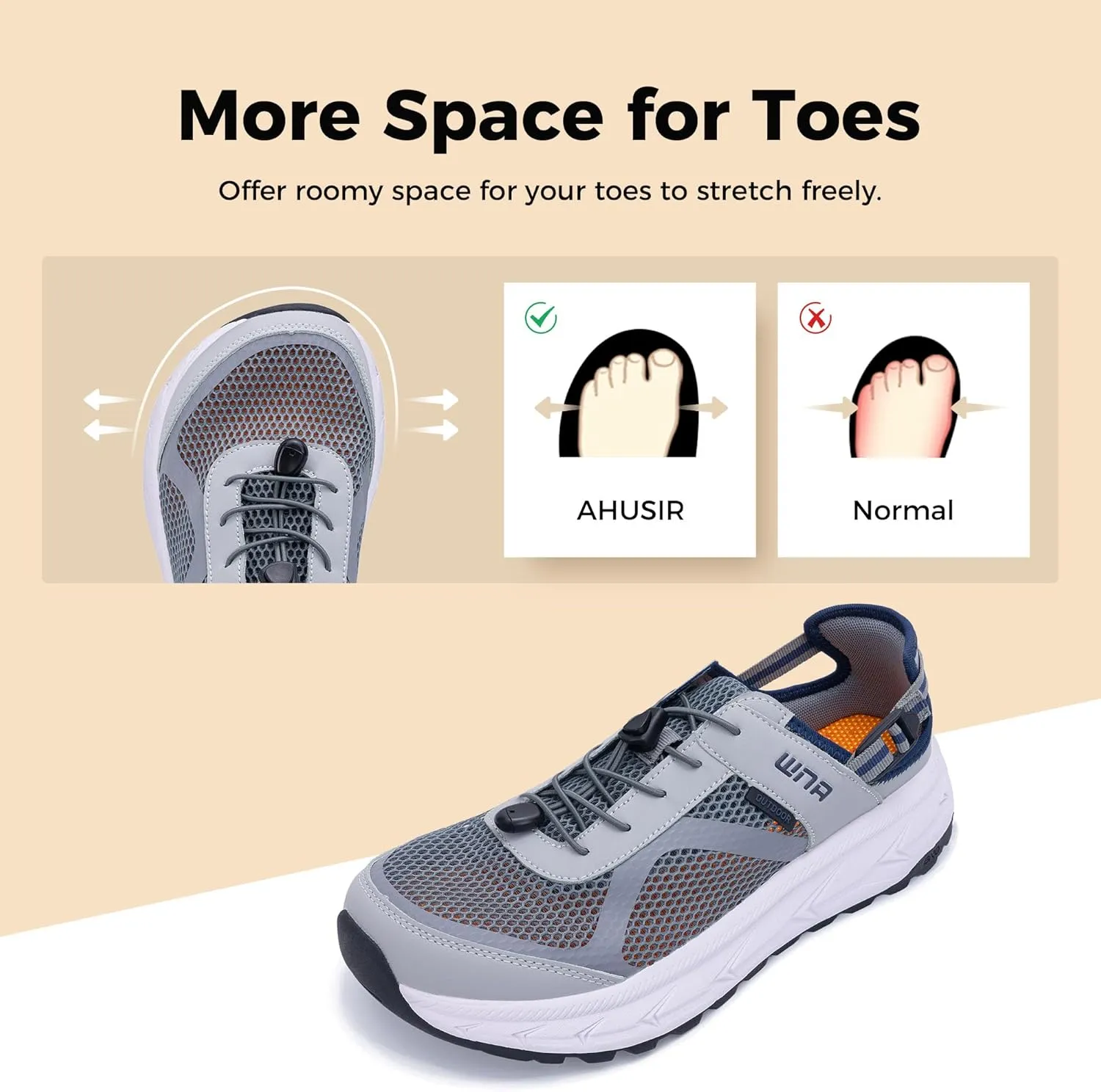 Mens Summer Hiking Sandals Closed Toe Wide Width Walking Water Shoes Comfortable Recovery Fisherman Sport Sandals