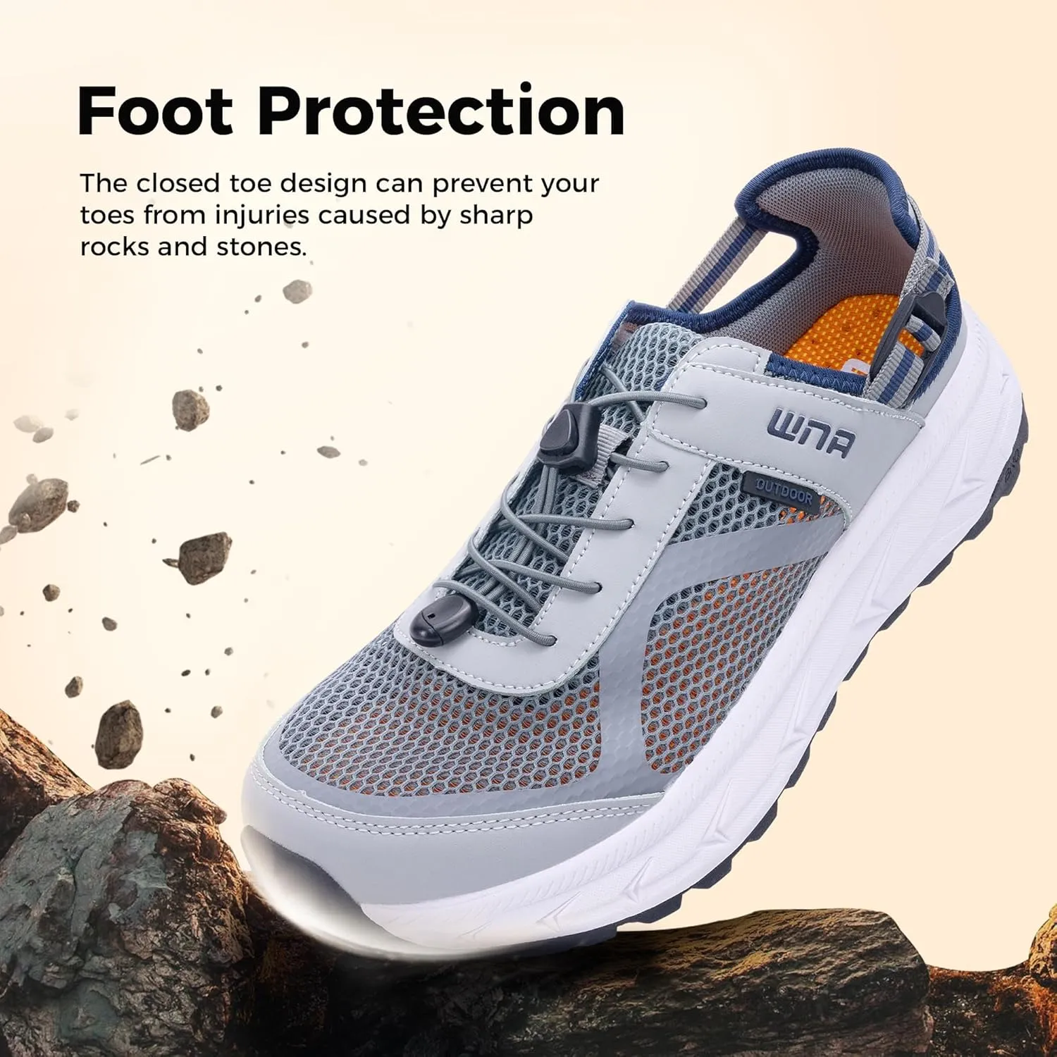 Mens Summer Hiking Sandals Closed Toe Wide Width Walking Water Shoes Comfortable Recovery Fisherman Sport Sandals