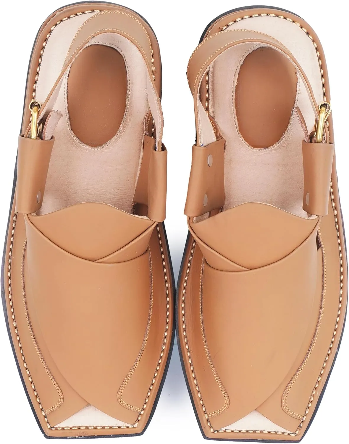 Mens Traditional Peshawari Chappal Double Sole Summer Stylish Genuine Cowhide Brown Leather Sandal Collection Comfortable Shoes For Men