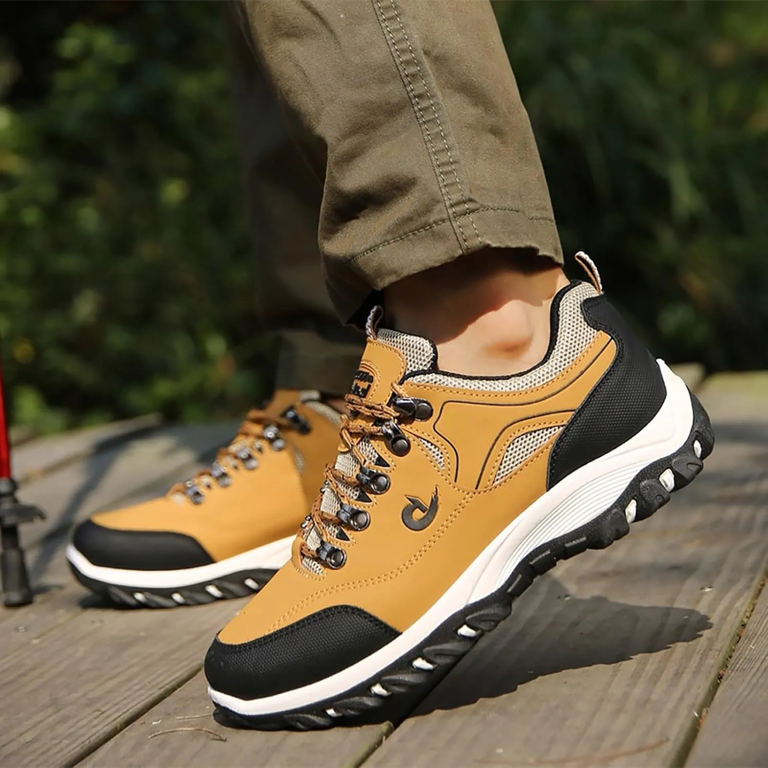 Men's Walking Shoes Waterproof Hiking Shoes Slip on Orthopedic Sneakers Outdoor Non Slip Shoes Casual Trail Shoes