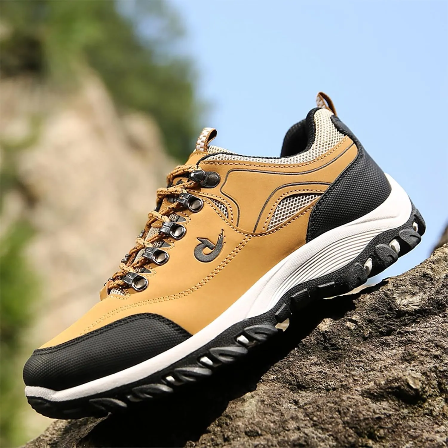 Men's Walking Shoes Waterproof Hiking Shoes Slip on Orthopedic Sneakers Outdoor Non Slip Shoes Casual Trail Shoes