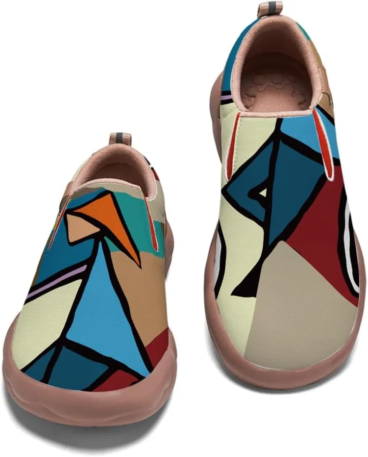 Mens Walking Slip-on Loafers Abstract Art Painted Sneakers Holiday Casual Travel Shoes