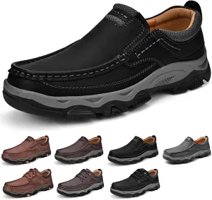 Men's Waterproof Hiking Shoes, Men Slip On Non Slip Work Loafers, Outdoor Lightweight Breathable Sneakers, for Travel, Camping, Running