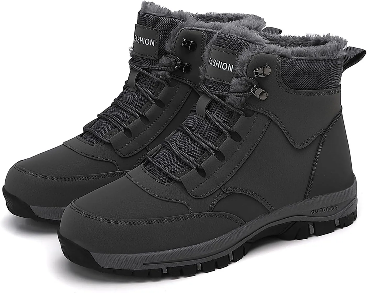 Men's Winter Snow Boots,Soft Insole Warm Fur Lining Comfortable Ankle Boots,Durable Outsole Wear-Resistant Waterproof Insulated Outdoor Anti-Slip Booties