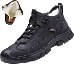 Men's Winter Waterproof Hiking Snow Boots,Comfort Thick Warm Wool Lined Non-Slip Outdoor Travel Ankle Booties Sneakers