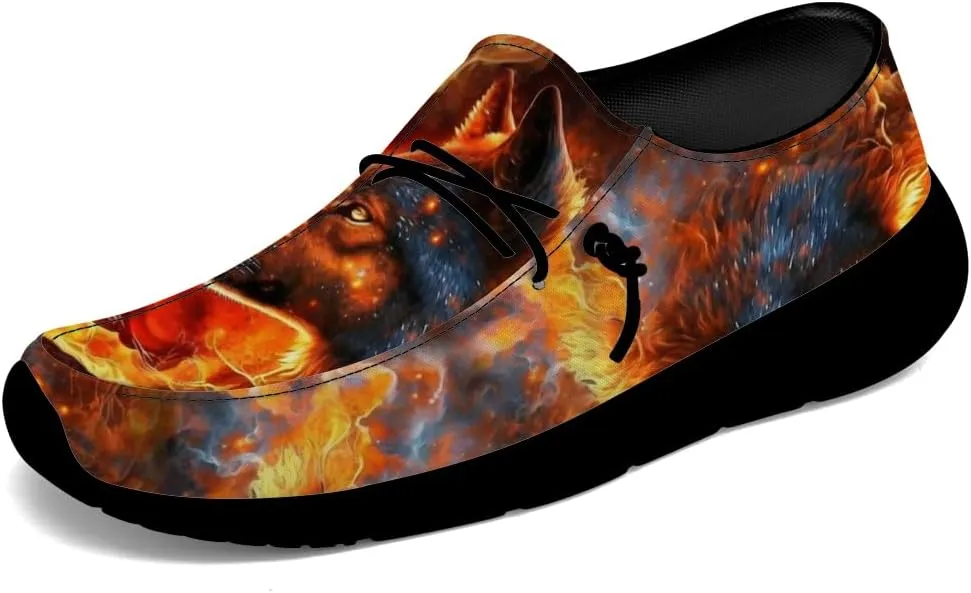 Men's Wolf Shoes Casual Loafers Slip-on Sneakers Wolf Gifts for Men Women