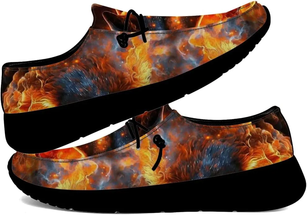 Men's Wolf Shoes Casual Loafers Slip-on Sneakers Wolf Gifts for Men Women