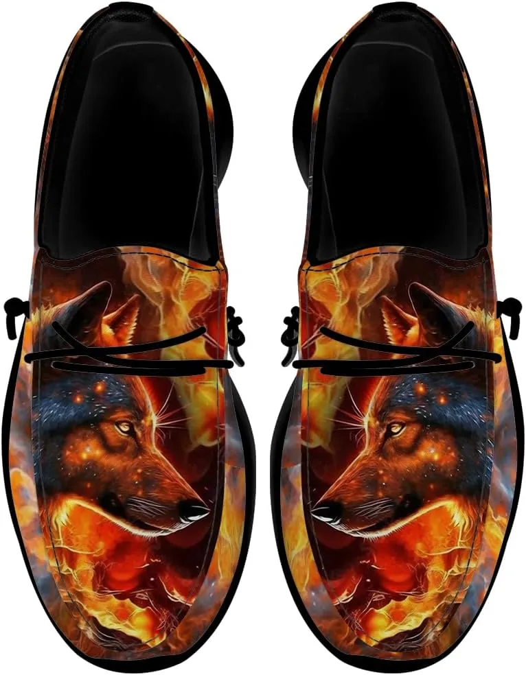 Men's Wolf Shoes Casual Loafers Slip-on Sneakers Wolf Gifts for Men Women