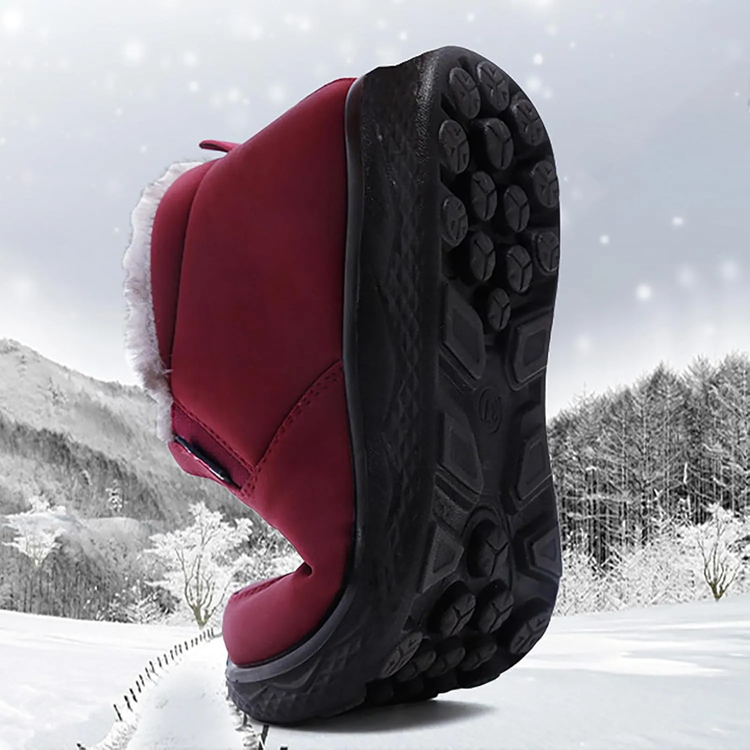 Men's Women's Snow Boots Winter Boots for Women Men Platform Fashion Sneakers Anti-Slip Waterproof Outdoor Shoes Warm Fur Lined Ankle Booties Comfortable Shoes for Women Cozy Insulated Short Boots