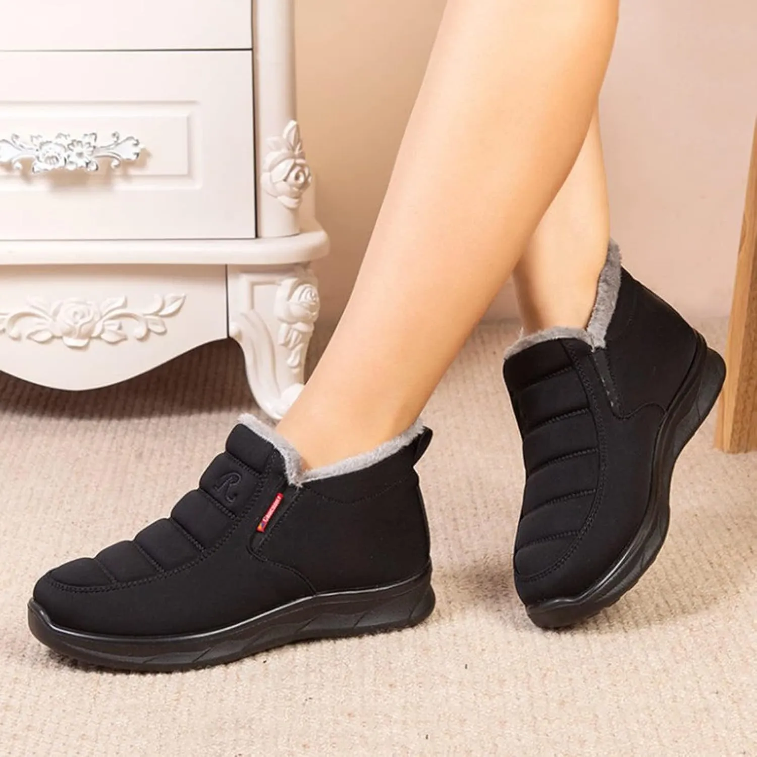 Men's Women's Snow Boots Winter Boots for Women Men Platform Fashion Sneakers Anti-Slip Waterproof Outdoor Shoes Warm Fur Lined Ankle Booties Comfortable Shoes for Women Cozy Insulated Short Boots