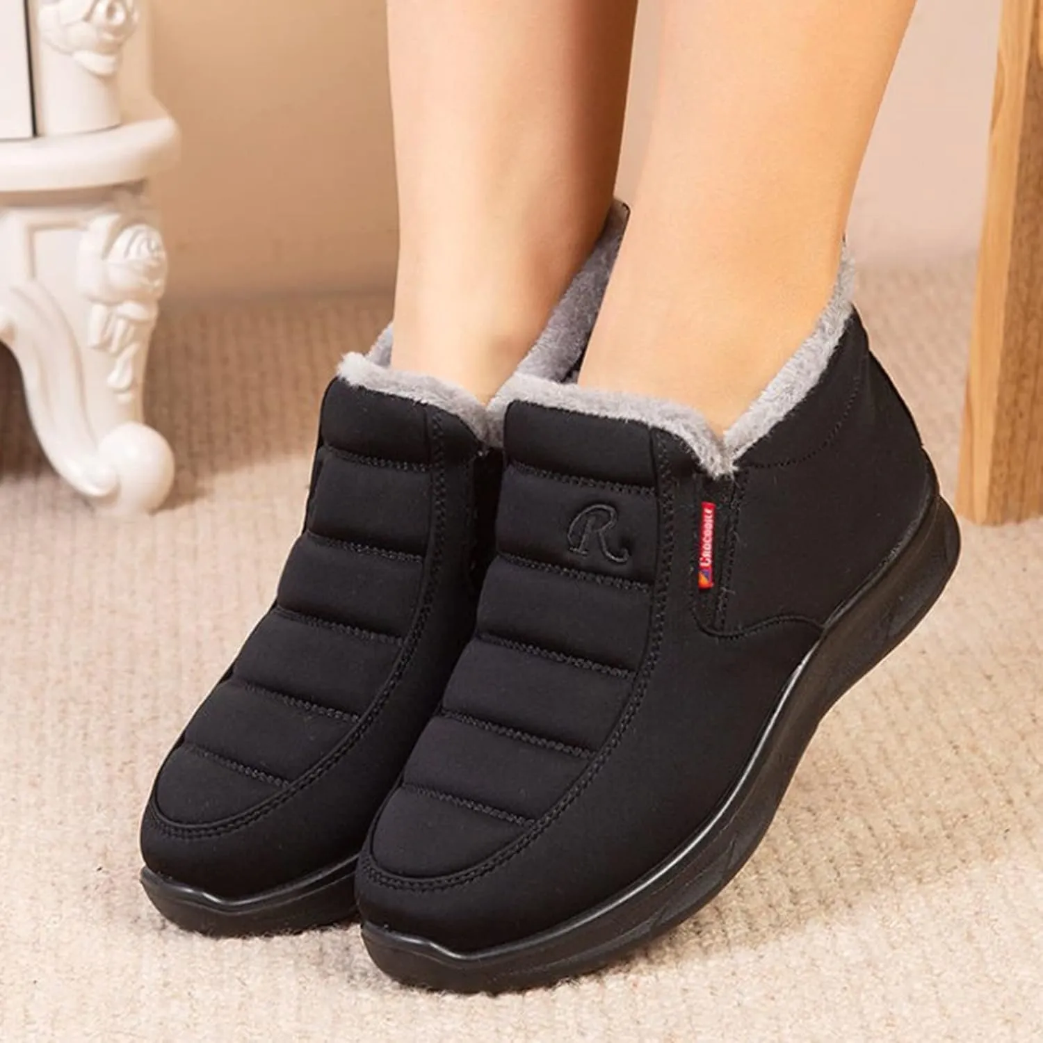 Men's Women's Snow Boots Winter Boots for Women Men Platform Fashion Sneakers Anti-Slip Waterproof Outdoor Shoes Warm Fur Lined Ankle Booties Comfortable Shoes for Women Cozy Insulated Short Boots