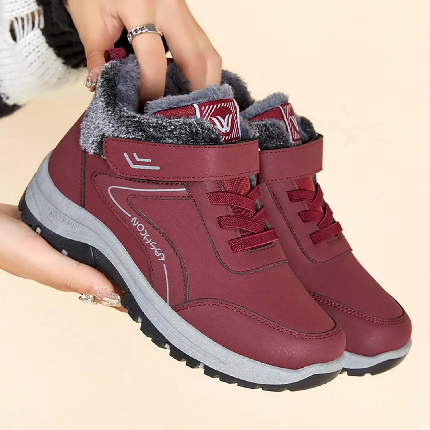 Mens Work Boots Wide Width Hiking Sneakers Fur Lined Ankle Boot Women Safety Toe Shoes Comfortable Slip On Platform Shoes Lightweight Comfortable Hike Grounded Footwear