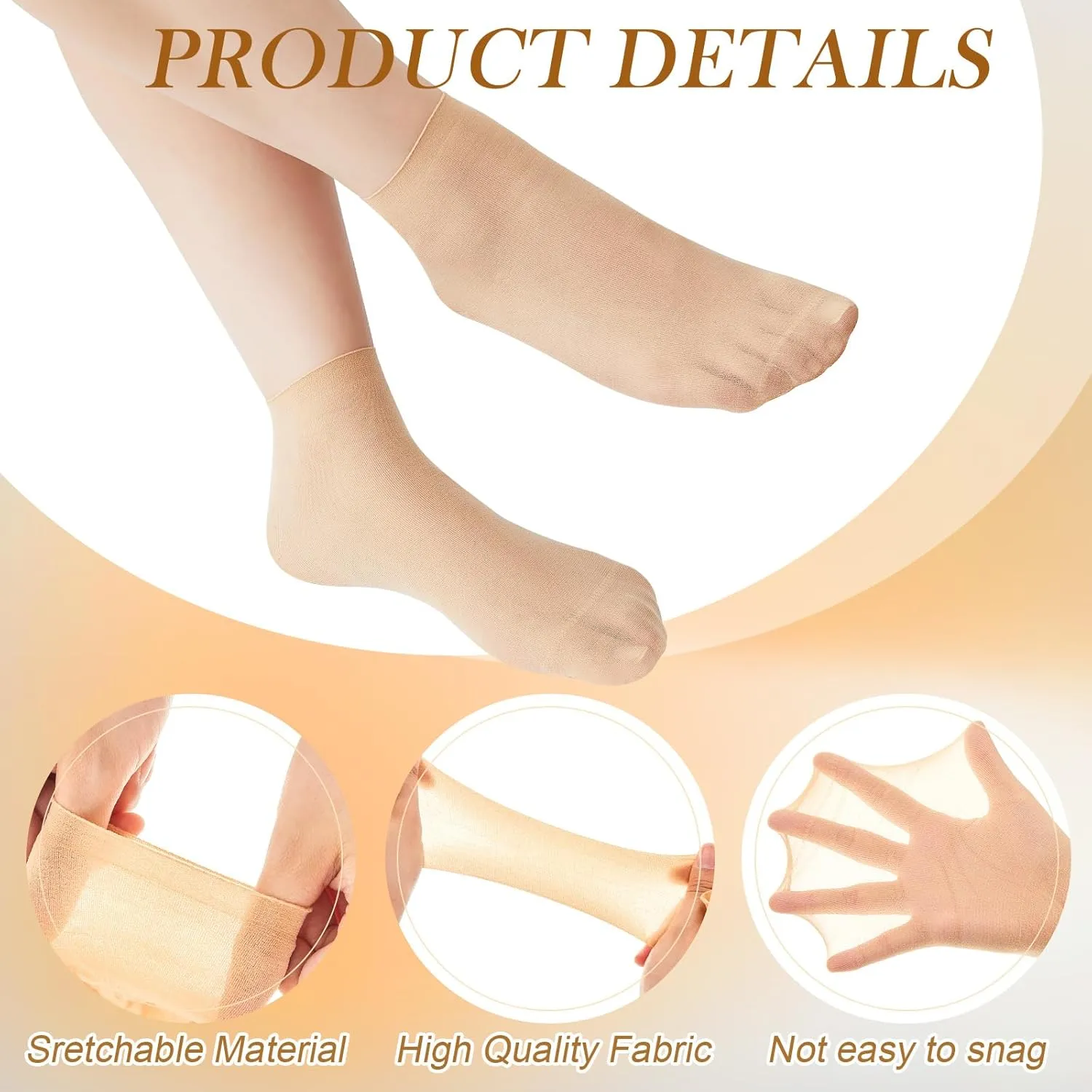 Mepase 200 Pieces 100 Pairs Disposable Nylon Socks Foot Socks Bulk Ankle Slip on Stocking for Women Guest Men Unisex