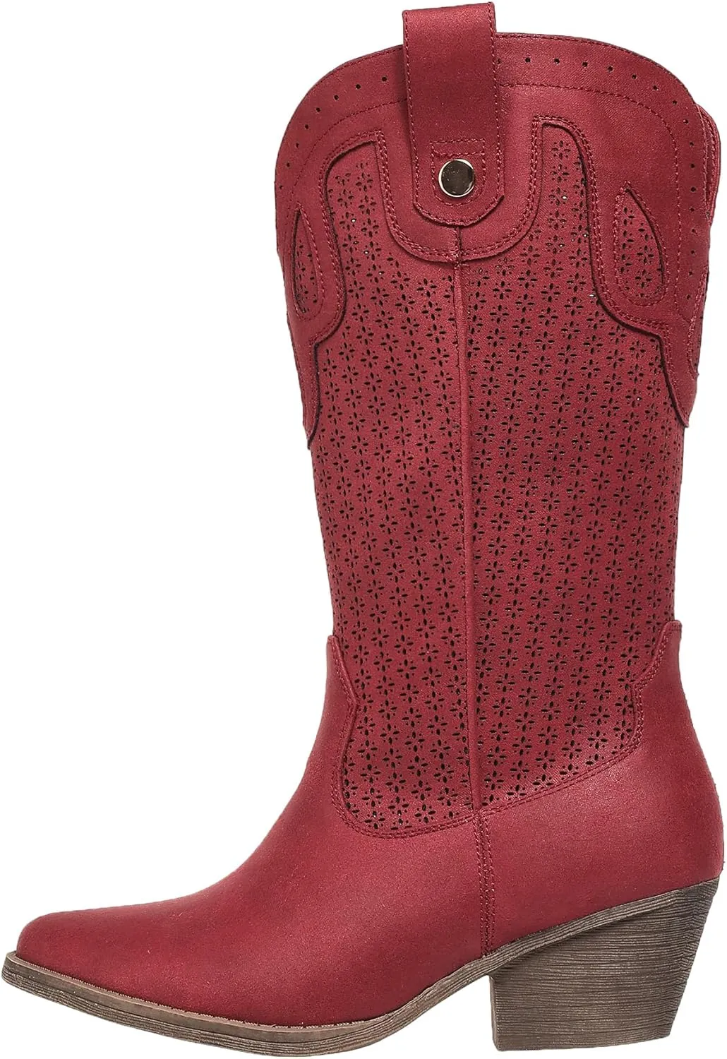 Mid Calf Cowboy Boots for Women Chunky Block Heel Women’s Pointed Toe Casual Comfortable Boot Low Heel Trendy Stylish Boot