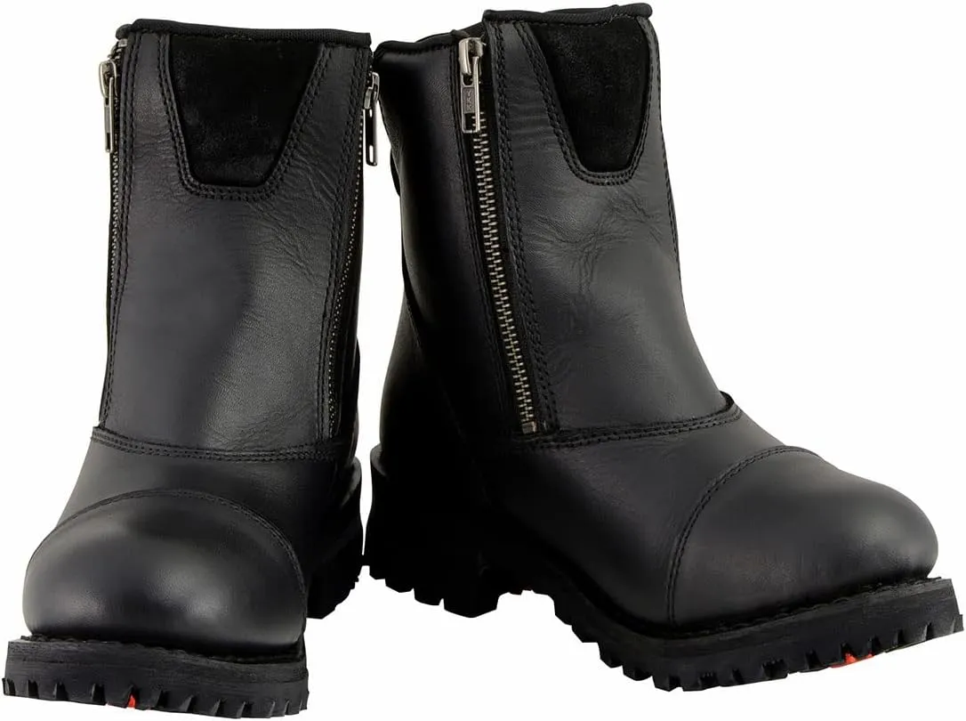 Milwaukee Leather Men's Black Smooth Plain Motorcycle Leather Boots - 8.5