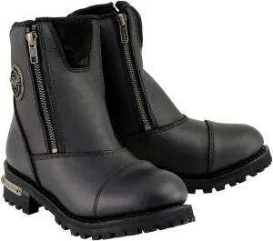 Milwaukee Leather Men's Black Smooth Plain Motorcycle Leather Boots - 8.5